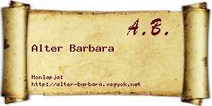 Alter Barbara névjegykártya